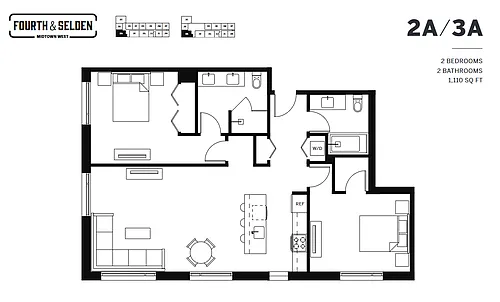 Floor plan 2 Bedroom 2 Full Bath