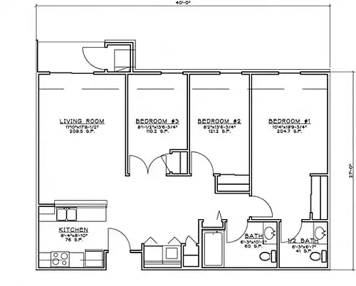 Floor plan 2 Bedroom Den