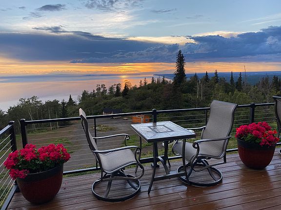 Cook Inlet, Fire Island and Sleeping Lady viewed from private deck.