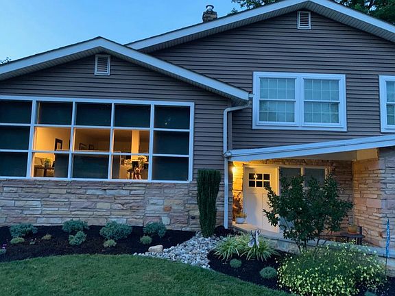 Dusk view new landscaping 