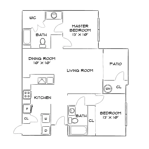 Floor plan Design 2B20 with Garage