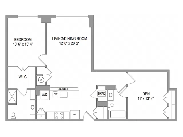 Floor plan 1x2 Den