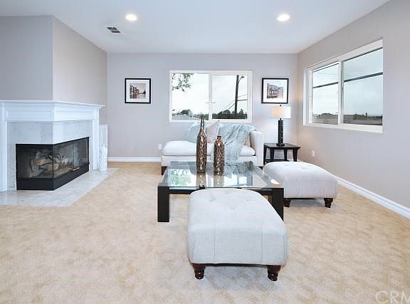 Living room with fireplace