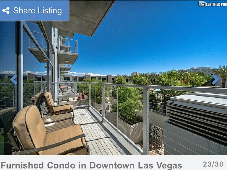Balcony overlooking the pool.