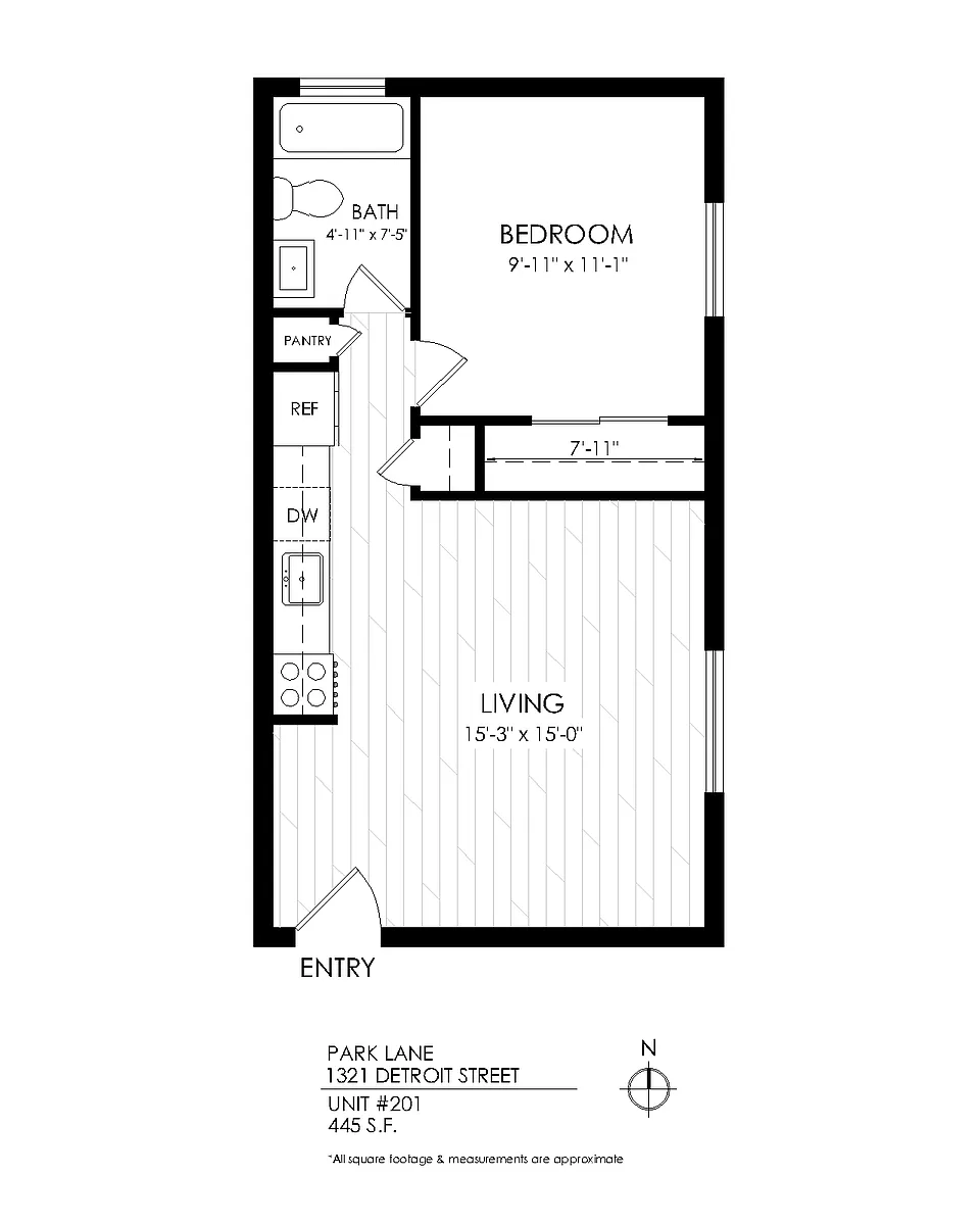 Floor plan 1 BR 1 Ba