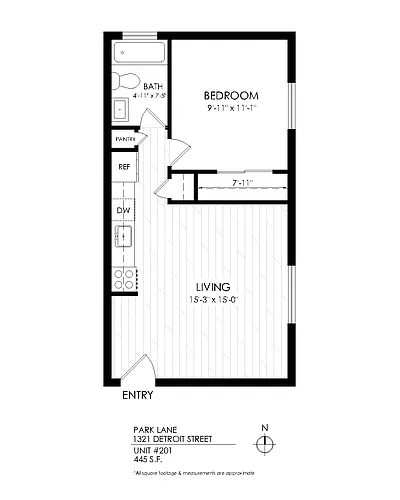 Floor plan 1 BR 1 Ba