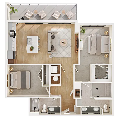 Floor plan B2 Upgraded