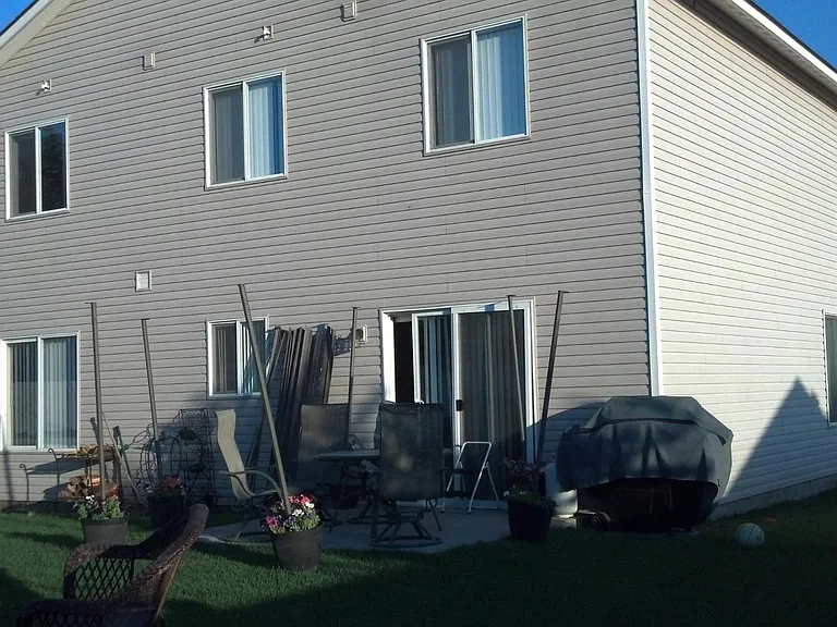 Back yard Fenced with sprinkler