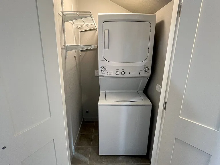 Central laundry closet with storage