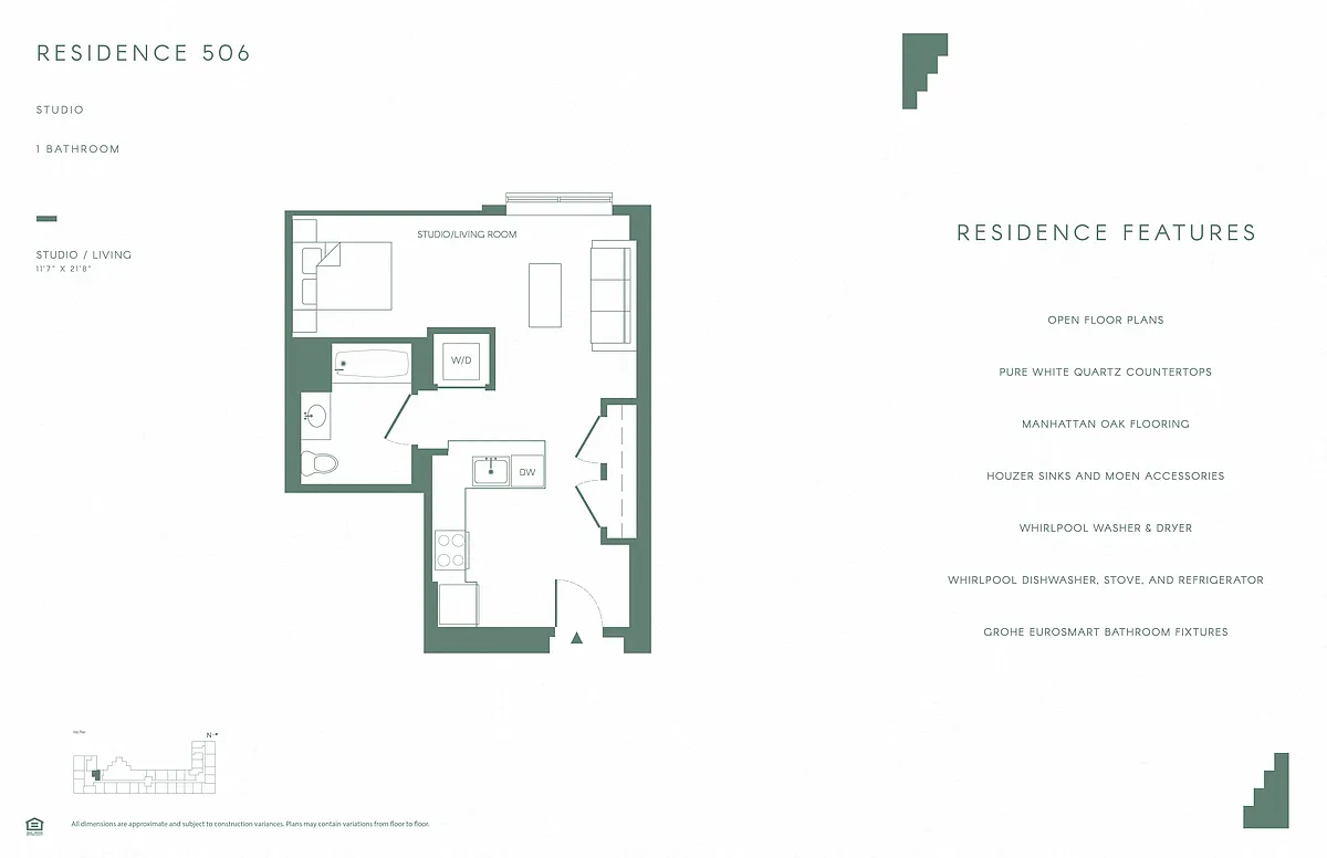 Floor plan 0 Bed-1 Bath