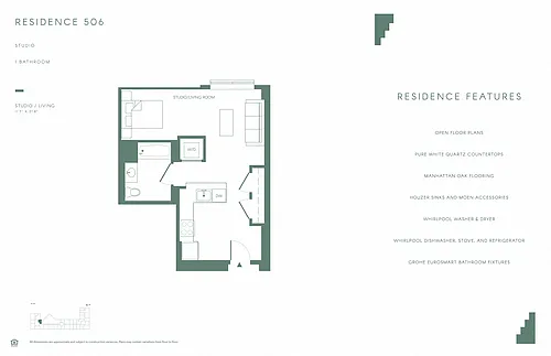 Floor plan 0 Bed-1 Bath
