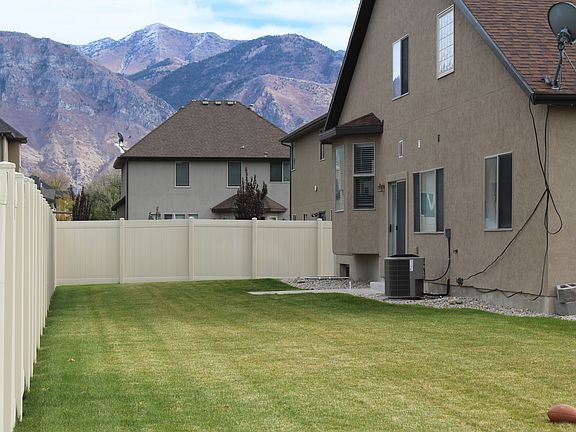 Back patio and lawn area