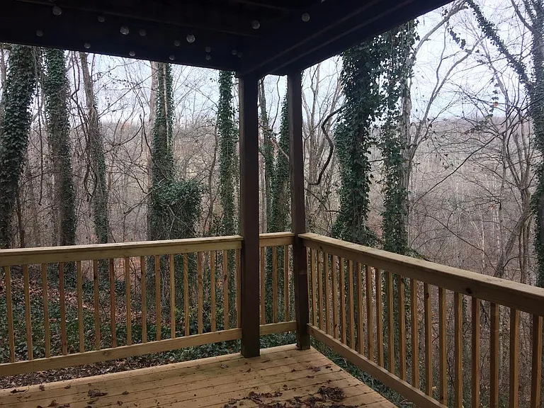 Winter lower level deck view