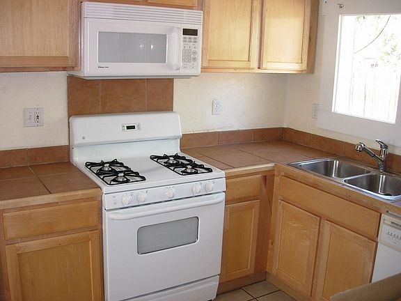 updated kitchen with new counters, cabinets 