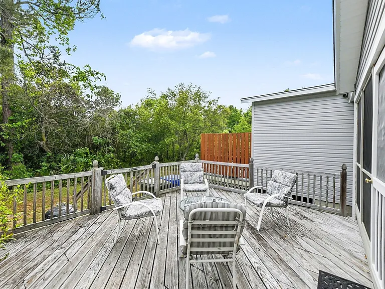 Outdoor deck with seating