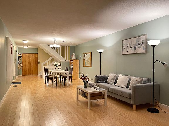 living room and dining area