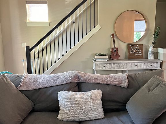 Cozy living room with recessed lighting throughout.