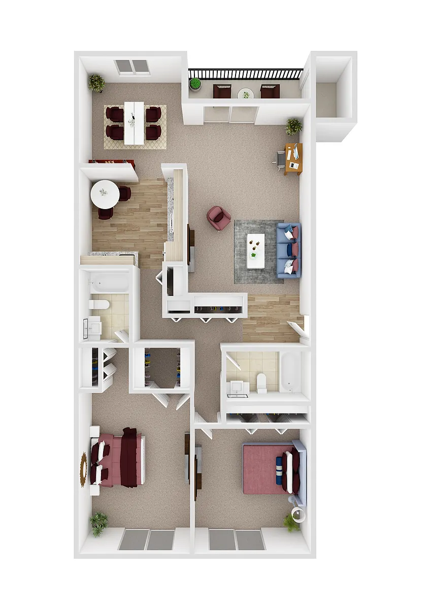 Floor plan 2 Bed 2 Bath