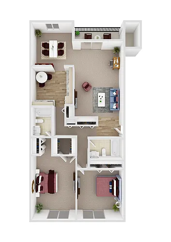 Floor plan 2 Bed 2 Bath