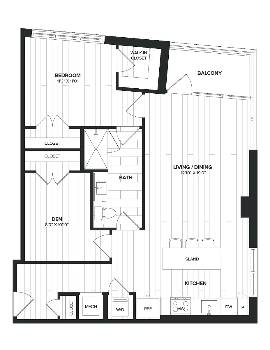 Floor plan 01BRD-03 Den