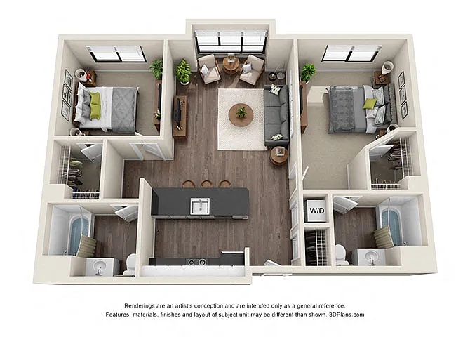 Floor plan TWO BEDROOM | TWO BATH B4.2
