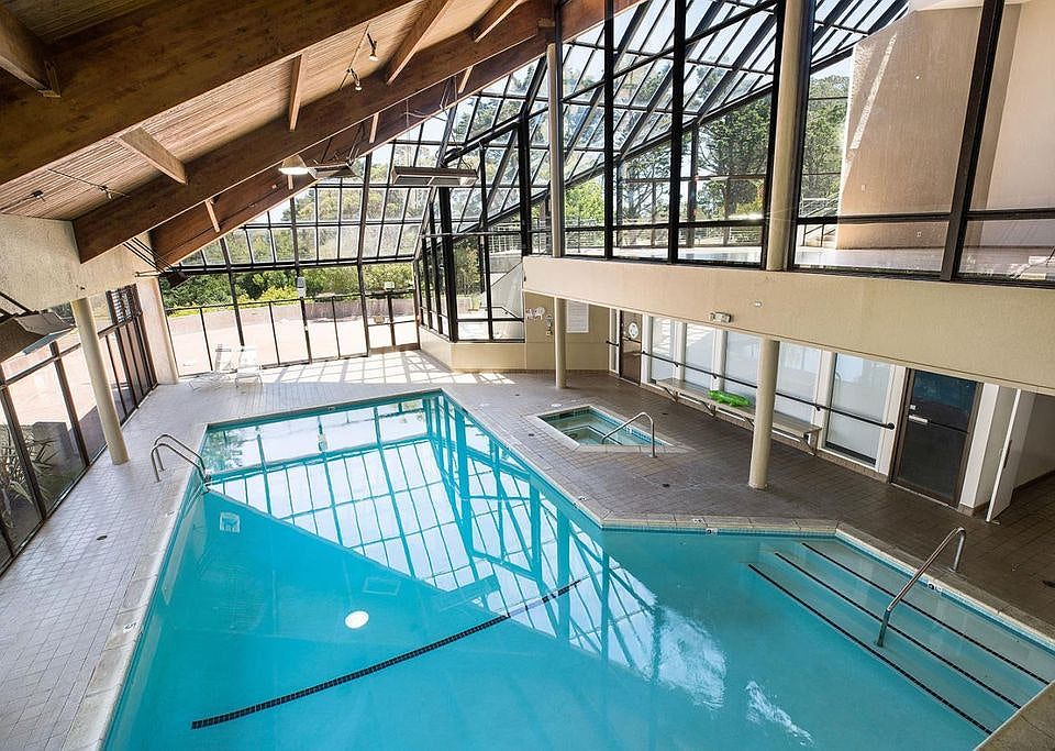 Indoor pool and hot tub with work out area