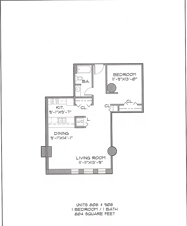 Floor plan Feather 1x1