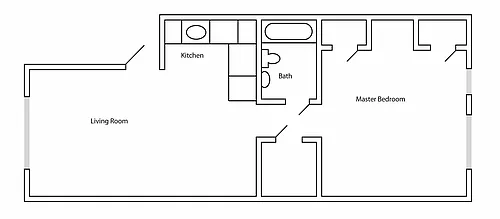 Floor plan 1 Bed x 1 Bath