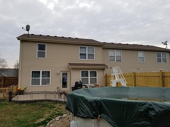 Back of Duplex, large fenced in yard 