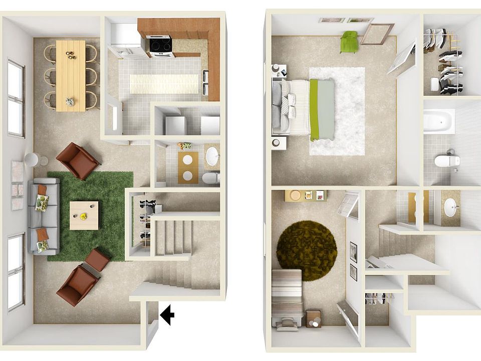 Townhouse Floor Plan (1100 sq./ft.)