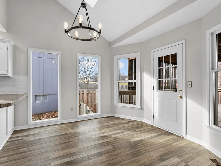 Dining area w/deck door to the right
