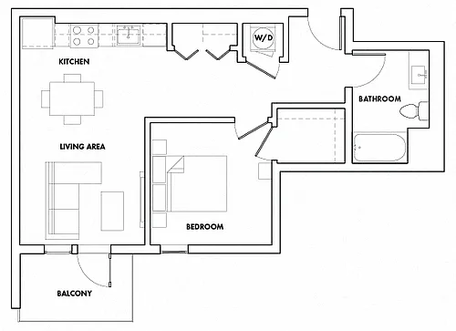 Floor plan 1 Bedroom I Trilby