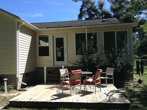Backyard view of sunroom