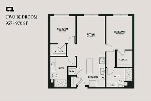 Floor plan Alba Two Bedroom C1