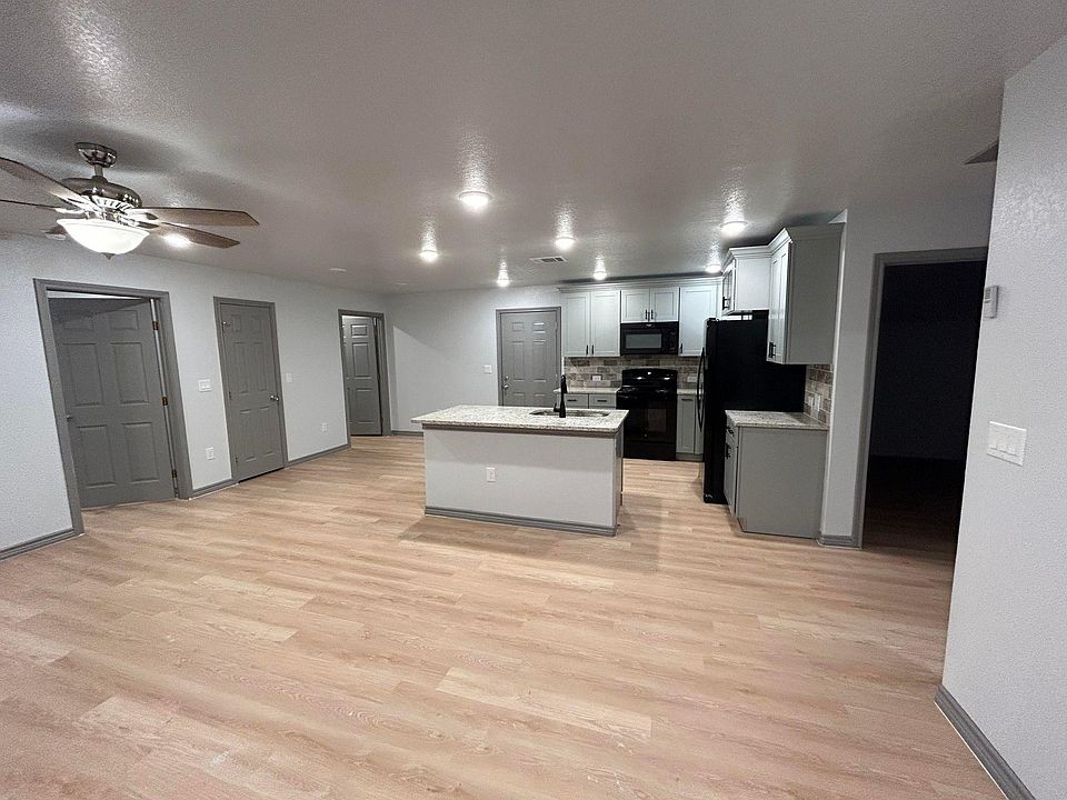 Living room, dining room, & kitchen