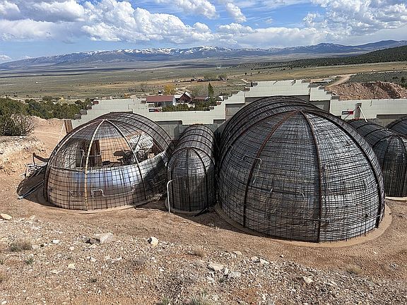 Back view of  3 domes