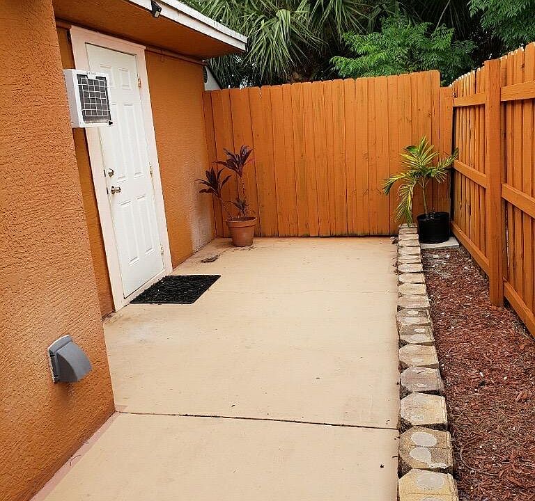 Private patio and entrance