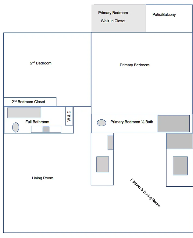 Floor plan 2 Bedroom / 2.0 Bath