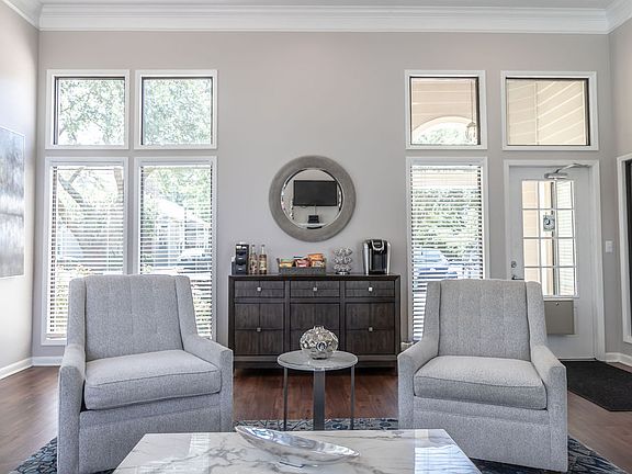 Interior seating of the leasing center at Forest Pointe apartments for rent in Macon, GA