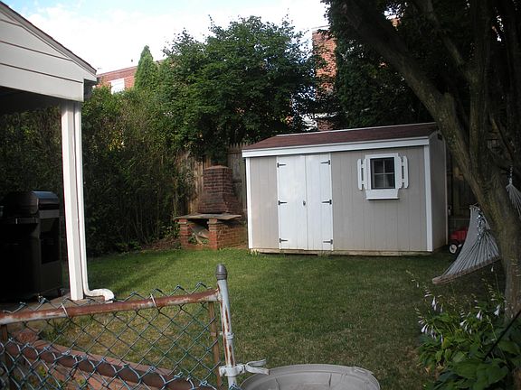shed in back yard for bikes, tools, etc
