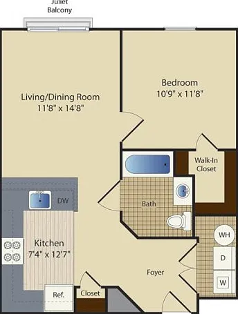 One Bedroom One Bath (624 SF) One Bedroom One Bath (624 SF)