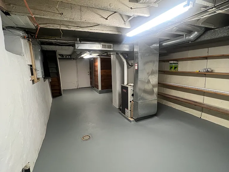 Full bath in the back corner of the basement