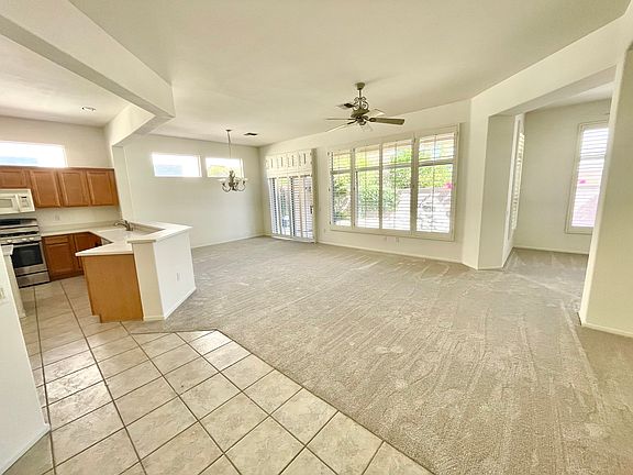 Great room, kitchen to the left, office/den to the right.