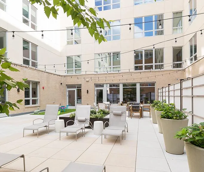 Courtyard with Fountain and Fireplace