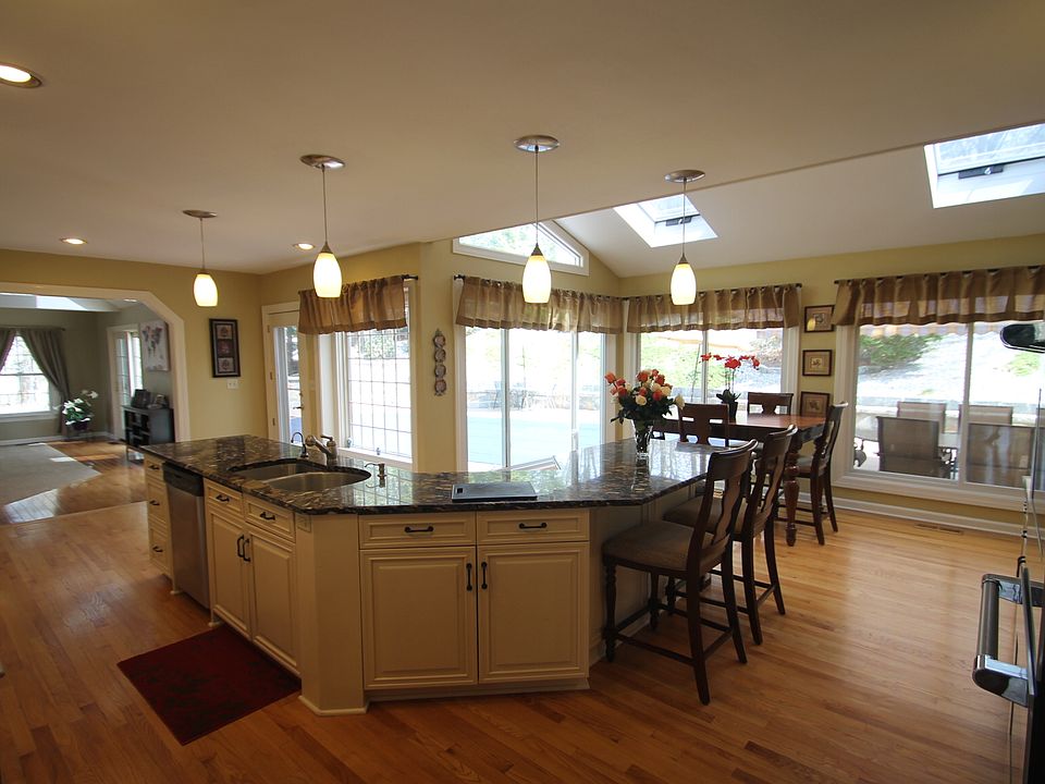 Kitchen overlooking pool 