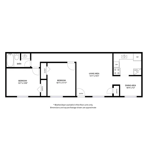 Floor plan 2x1 800 SqFt