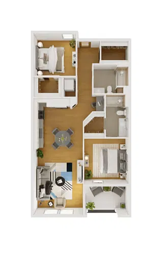 Floor plan 2BD, 2BTH D