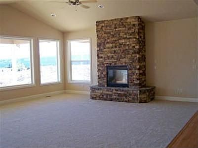 Living Room with View Windows & Frplc