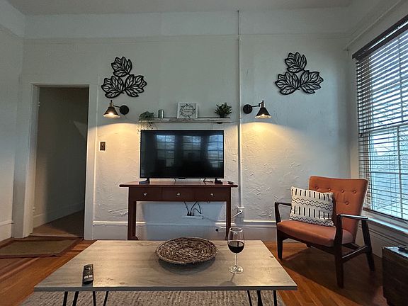 43 in tv in living room, 32 in tv in bedroom