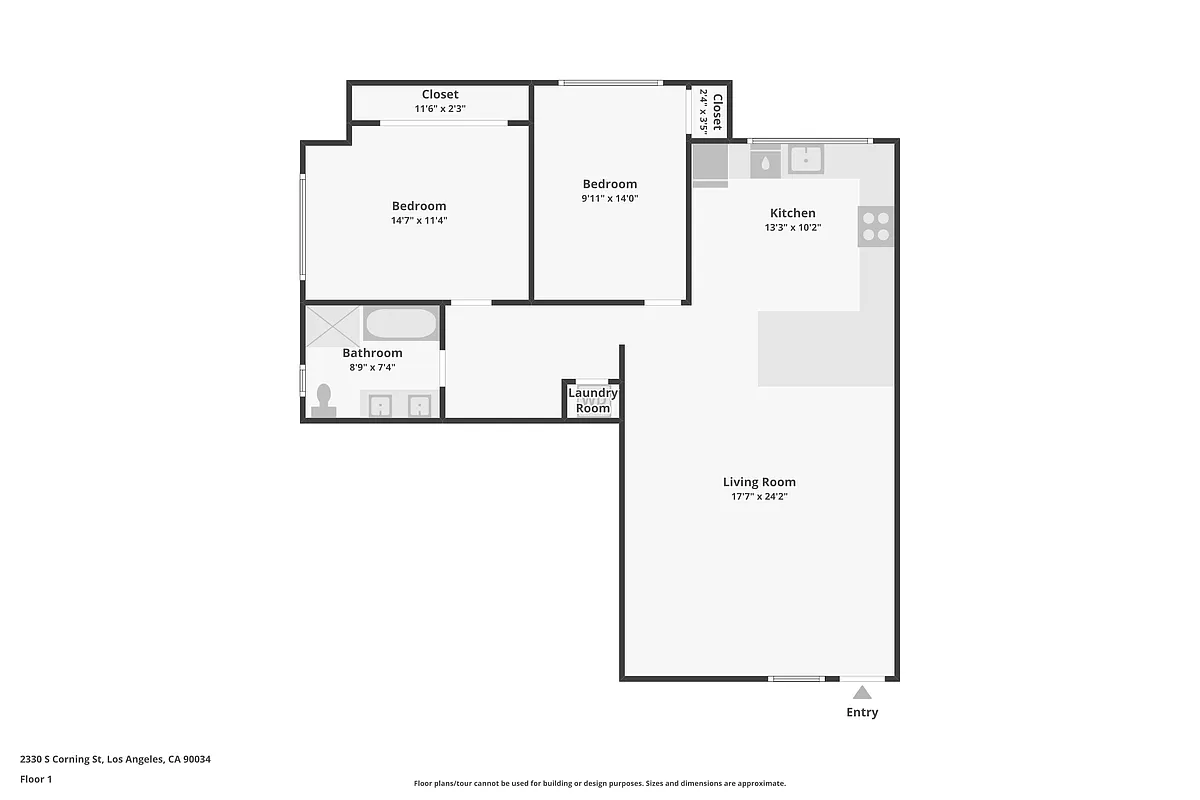 Floor plan 2BD1BA